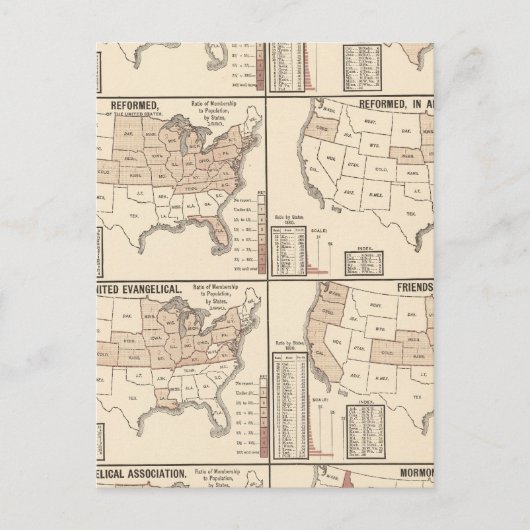 lithographische Karten konfessioneller Statistiken (Vorderseite)
