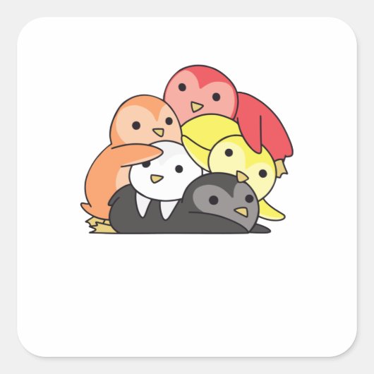 Lithsexual Flag Pride lgbtq Niedlich Penguin Quadratischer Aufkleber (Vorderseite)
