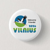 Lithuania 2026 International Convention Pin Button (Vorderseite)