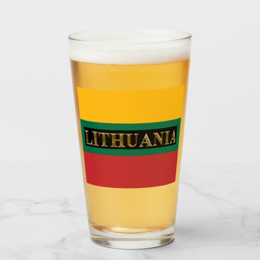 LITHUANIA BIER GLASS GLAS (Vorne (Gefüllt))