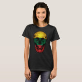 Lithuania Flag Skull Lithuanian Roots Proud Patrio T-Shirt (Vorne ganz)