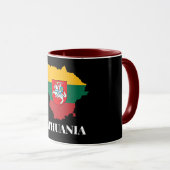 Lithuania silhouette and flag tasse (VorderseiteRechts)