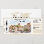 Lithuania Trip Boarding Pass Ticket Einladung (Vorne/Hinten)