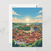 Lithuania Vilnius Travel Postkarte (Vorne/Hinten)