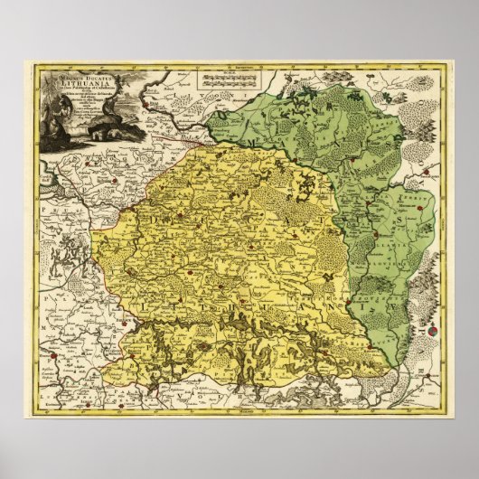 LithuaniaPanoramic MapLithuania Poster (Vorne)