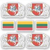 Lithunian coat of arms and flag Sticker (Vorderseite)