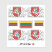 Lithunian coat of arms and flag Sticker (Blatt)