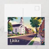Lititz Pennsylvania Postkarte (Vorne/Hinten)