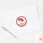 Litle Girl Ladybug Birthday Classic Round Sticker (Umschlag)