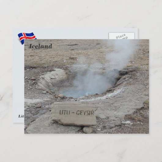 Litli Geyser, Island. Postkarte (Vorne/Hinten)