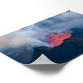 Litli Hrutur volcano eruption in Iceland Poster (Ecke)
