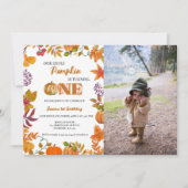 Litlle Pumpkin macht ein Mädchen 1. Geburtstag Einladung (Vorderseite)