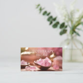 Litotherapie und rosa Heilsteine Rose Quarz Visitenkarte (Stehend Vorderseite)