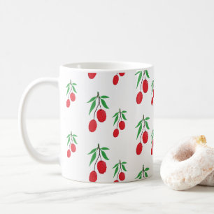 Litschibaum Grünes Blatt Exotischer Tropenfruchtli Kaffeetasse