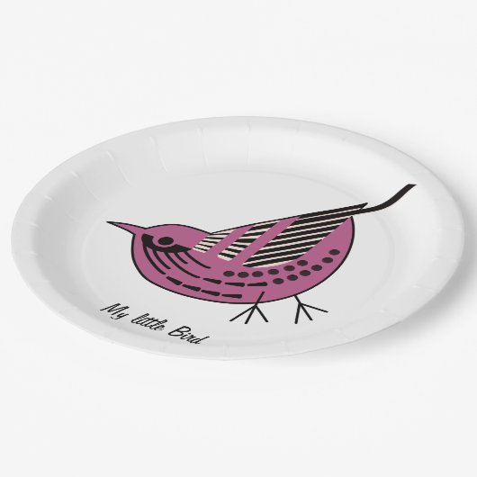 Litte Birdy Pappteller (Schrägansicht)