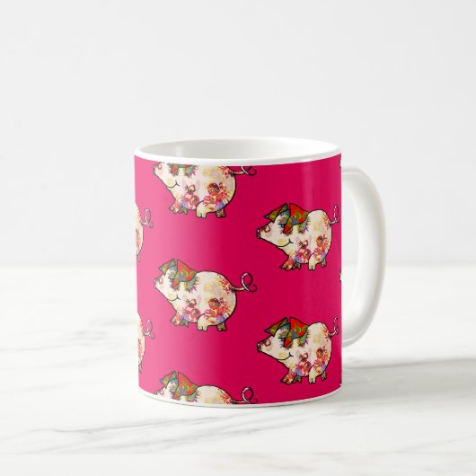 Litte kosmisches Liebe-Schwein Kaffeetasse (VorderseiteRechts)