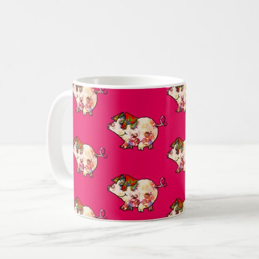Litte kosmisches Liebe-Schwein Kaffeetasse (Vorderseite Links)