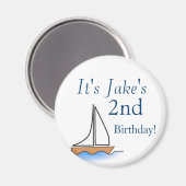 Litte Sailboat Nautical Birthday Magnet (Vorderseite/Rückseite)