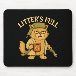 Litter ist voll lustig sechs sieben 67 Meme Katzen Mousepad