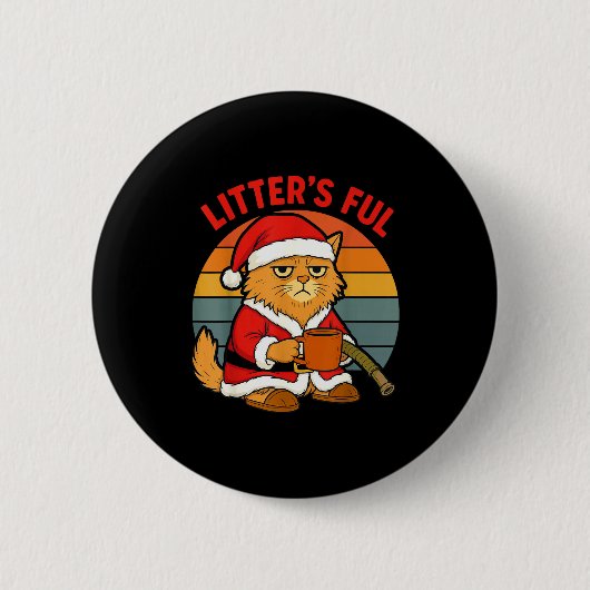 Litter’s Full Cat Christmas Costume Tired Litter’s Button (Vorderseite)