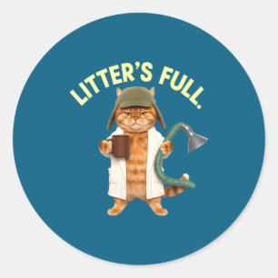 Litter S Full Cat Parodie Runder Aufkleber