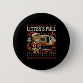 Litter’s Full Cat Parody Cat Owner Christmas Ugly  Button (Vorderseite)