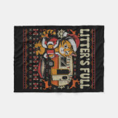 Litter’s Full Cat Parody Cat Owner Christmas Ugly  Fleecedecke (Vorderseite (Horizontal))