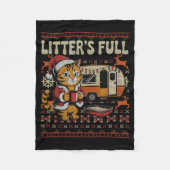 Litter’s Full Cat Parody Cat Owner Christmas Ugly  Fleecedecke (Vorderseite)