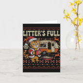 Litter’s Full Cat Parody Cat Owner Christmas Ugly  Karte (Gelbe Blume)
