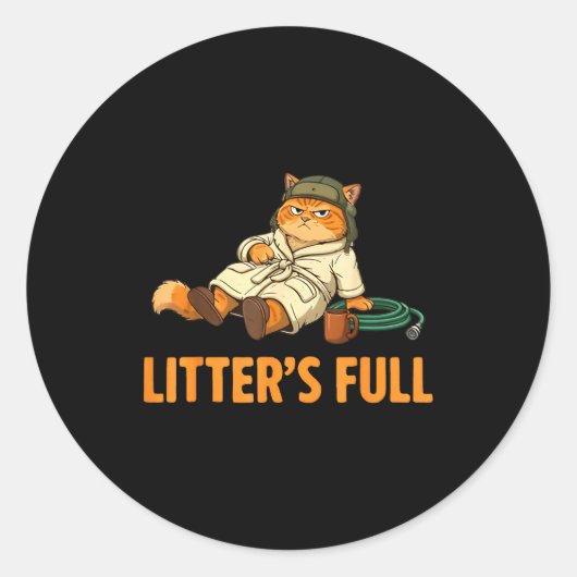 Litter’s Full Cat Parody Tee Christmas Vacation Runder Aufkleber (Vorderseite)