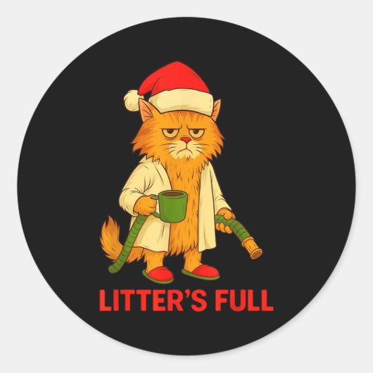 Litter’s Full Cat Parody Tee Runder Aufkleber (Vorderseite)
