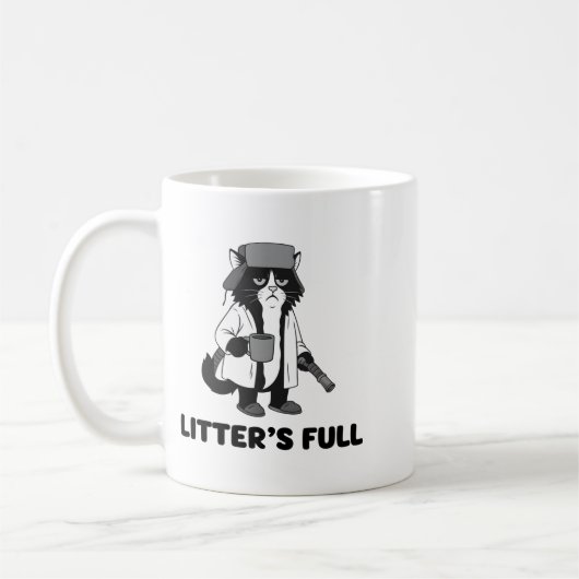 Litter’s Full Funny Cat Christmas Humor Quote Long Kaffeetasse (Links)