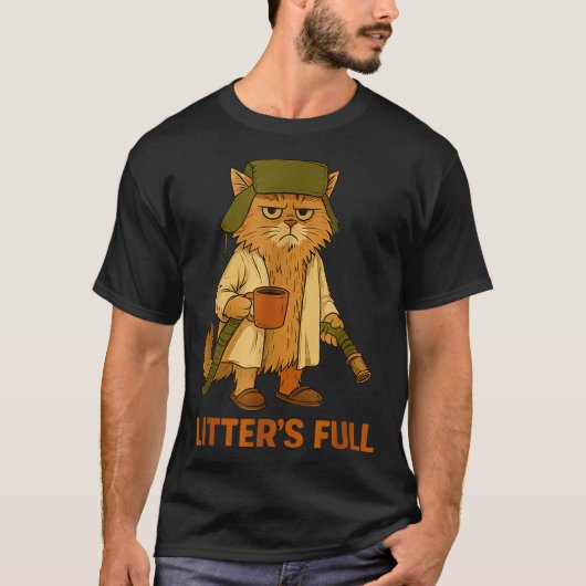 Litter’s Full Funny Cat Lovers Christmas For Men W T-Shirt (Vorderseite)
