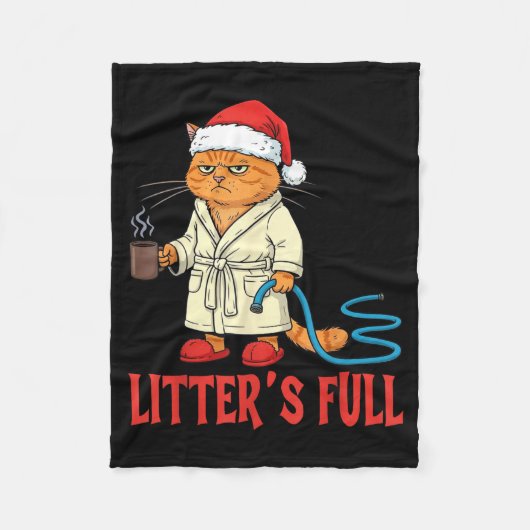 Litter’s Full Funny Cat Lovers Christmas Xmas Fleecedecke (Vorderseite)