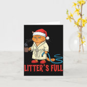 Litter’s Full Funny Cat Lovers Christmas Xmas Karte (Gelbe Blume)