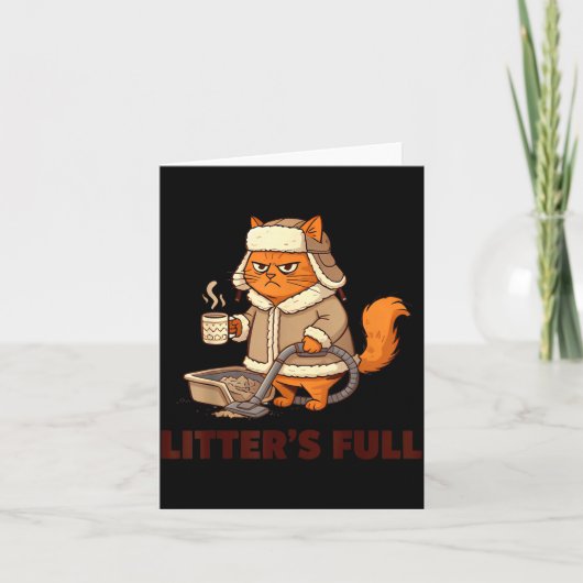 Litter’s Full Funny Cat Lovers Christmas Xmas  Karte (Vorderseite)