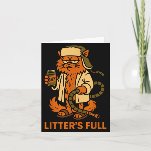 Litter’s Full Funny Cat Lovers Christmas Xmas Karte (Vorderseite)