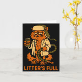 Litter’s Full Funny Cat Lovers Christmas Xmas Karte (Gelbe Blume)