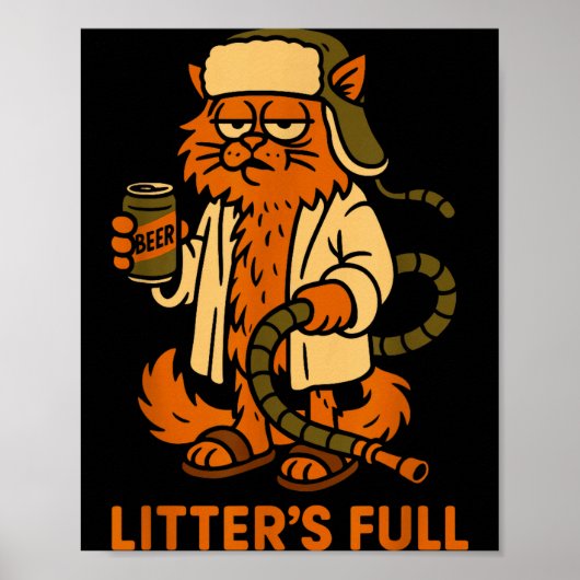 Litter’s Full Funny Cat Lovers Christmas Xmas  Poster (Vorne)