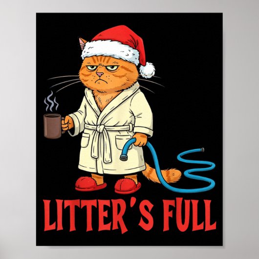 Litter’s Full Funny Cat Lovers Christmas Xmas Poster (Vorne)