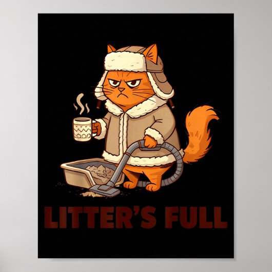 Litter’s Full Funny Cat Lovers Christmas Xmas Poster (Vorne)