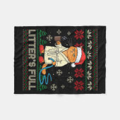 Litter’s Full Funny Cat Lovers Ugly Christmas Swea Fleecedecke (Vorderseite (Horizontal))