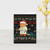 Litter’s Full Funny Cat Lovers Ugly Christmas Swea Karte (Gelbe Blume)
