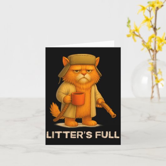 Litter’s Full Funny Cat Parody Lovers Christmas Xm Karte (Gelbe Blume)
