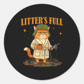 Litter’s Full Funny Christmas Design For Cat Lover Runder Aufkleber (Vorderseite)