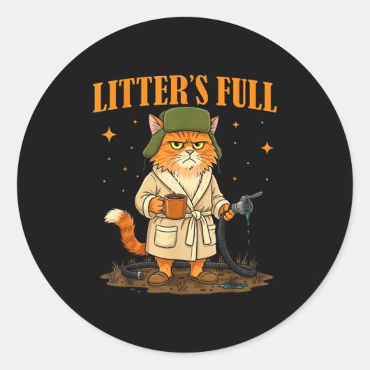 Litter’s Full Funny Christmas Design For Cat Lover Runder Aufkleber (Vorderseite)