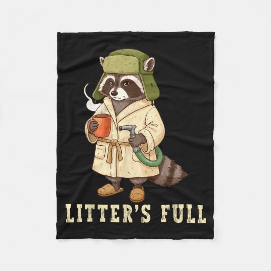 Litter’s Full Funny Raccoon Christmas Mpy Raccoon Fleecedecke (Vorderseite)