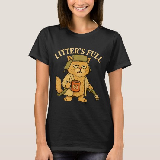 Litter’s Full Funny Six Seven 67 Meme Cat Lovers C T-Shirt (Vorderseite)