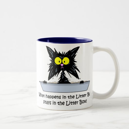 Litterbox Katze Zweifarbige Tasse (Rechts)