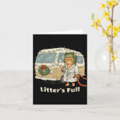 Litter's Full Christmas Cat, Funny Christmas Kitty Karte (Gelbe Blume)